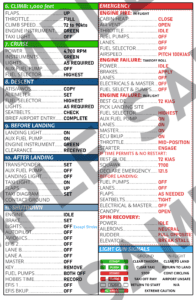 Sample Pilot Checklist Back